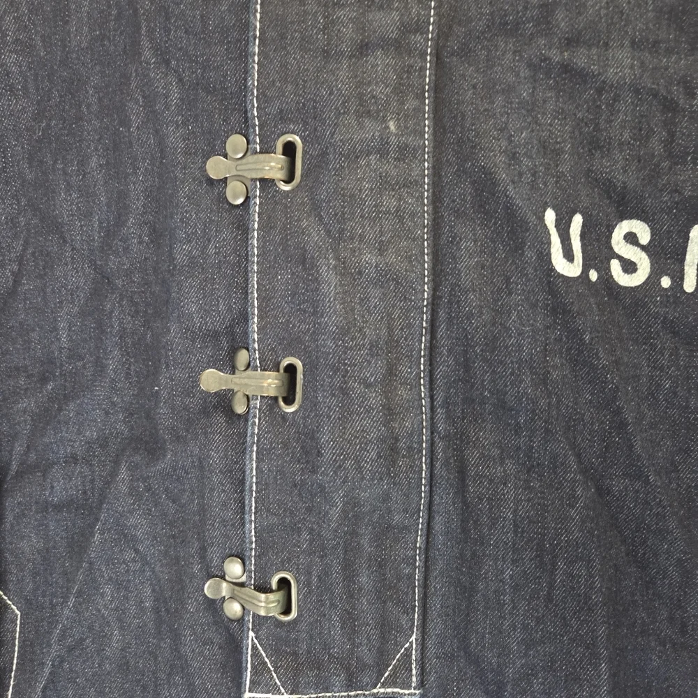 Uncle Fu x Maden Military Navy Deck Jacket Pullover Canvas Hooded Blue Size XXL